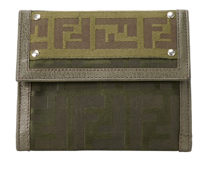 Fendi FF Wallet, &pound;110, Accessories, Green, Canvas, Front view